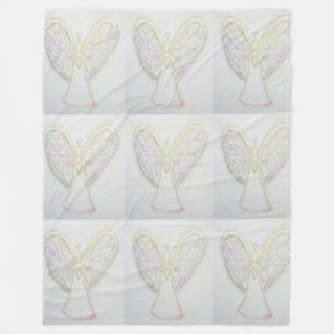 Rainbow Hearts Guardian Angel Fleece Blanket