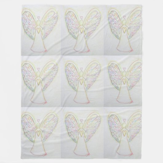 Rainbow Hearts Guardian Angel Fleece Blanket (Voorkant)