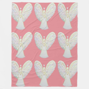 Rainbow Hearts Guardian Angel Fleece Blanket Deken