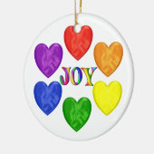 Rainbow Hearts Joy Keramisch Ornament (Links)