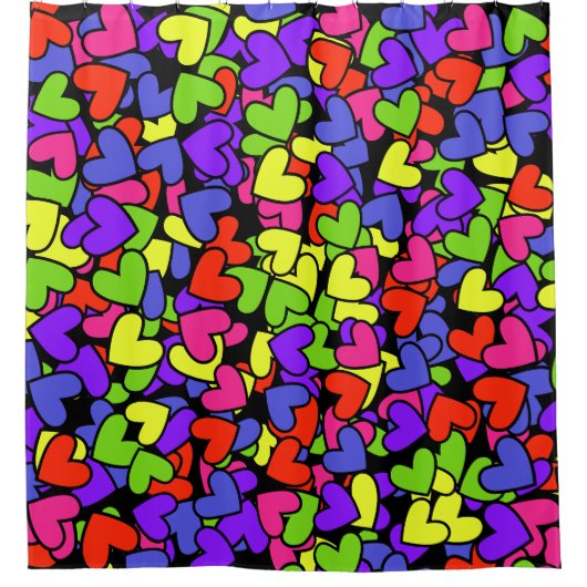 Rainbow Hearts Kinder Bath Douchegordijn (Voorkant)