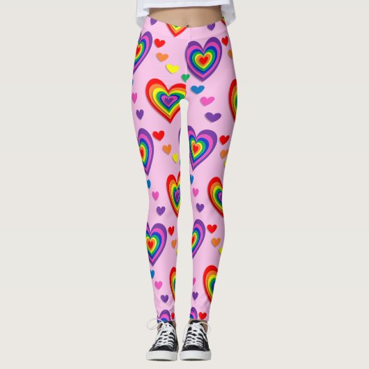 Rainbow hearts leggings (Voorkant)