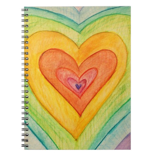 Rainbow Hearts Love Art Carnet Journal (Devant)