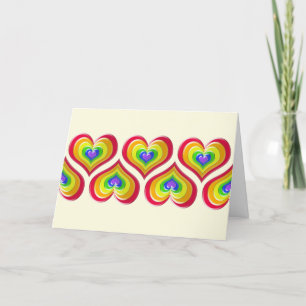 Rainbow Hearts Love wint Valentijns Feestdagen Kaart