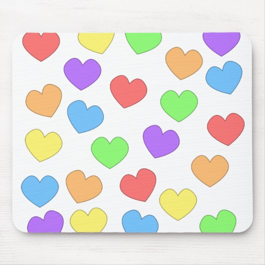 Rainbow Hearts Mousepad 0001 Muismat (Voorkant)