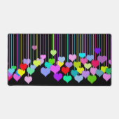 Rainbow Hearts op zwart Bureaumat (Voorkant)