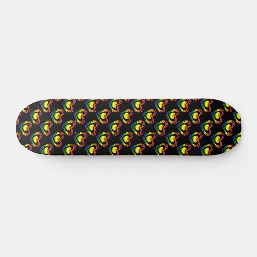 Rainbow Hearts Patroon Gay Pride LGBTQ Skateboard (Horizontaal)