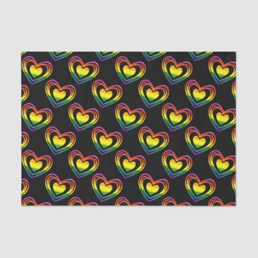 Rainbow Hearts Patroon voor homo LGBTQ Tissuepapier (Voorkant)