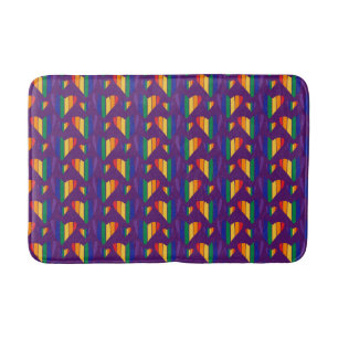 Rainbow Hearts Pattern Badmat
