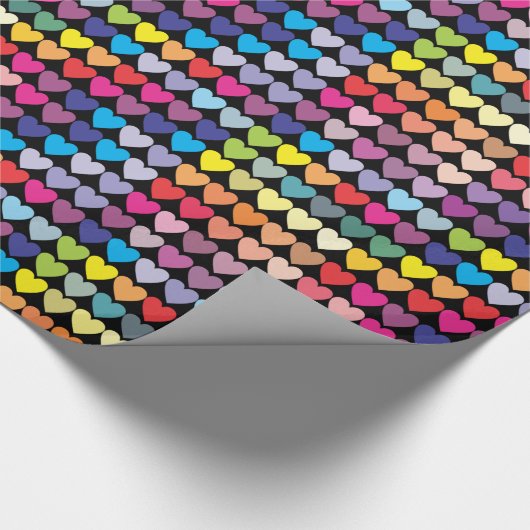 Rainbow Hearts Pattern Cadeaupapier (Hoek)