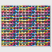Rainbow Hearts Pattern Cadeaupapier (Vlak)