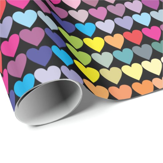 Rainbow Hearts Pattern Cadeaupapier (Rol Hoek)