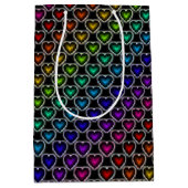 Rainbow Hearts Pattern Gift Bag Medium Cadeauzakje (Voorkant)