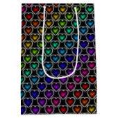 Rainbow Hearts Pattern Gift Bag Medium Cadeauzakje (Achterkant)
