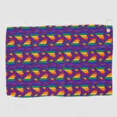 Rainbow Hearts Pattern Golfhanddoek (Horizontaal)