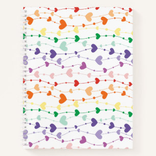  Rainbow Hearts Pattern Kinder School Notitieboek