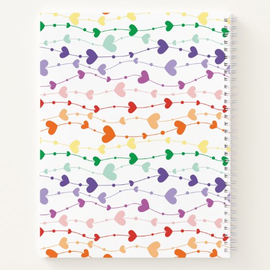  Rainbow Hearts Pattern Kinder School Notitieboek (Achterkant)