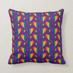 Rainbow Hearts Pattern Kussen