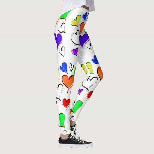 Rainbow Hearts Pattern Leggings (Rechts)