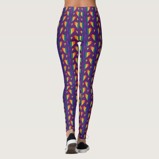 Rainbow Hearts Pattern Leggings (Achterkant)