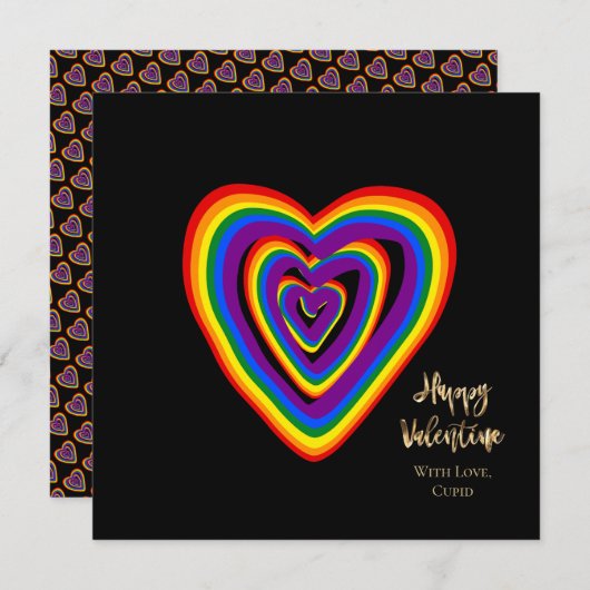 Rainbow Hearts Pattern LGBTQ Valentijnsdag (Voorkant / Achterkant)