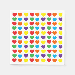 Rainbow Hearts Pattern Servet