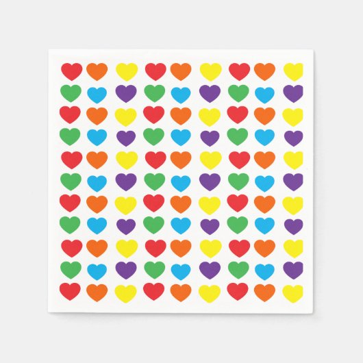 Rainbow Hearts Pattern Servet (Voorkant)