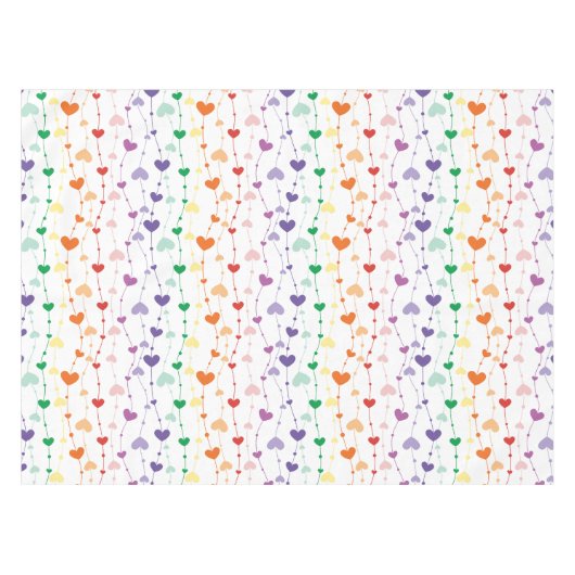 Rainbow Hearts Pattern Tafelkleed (Voorkant (Horizontaal))