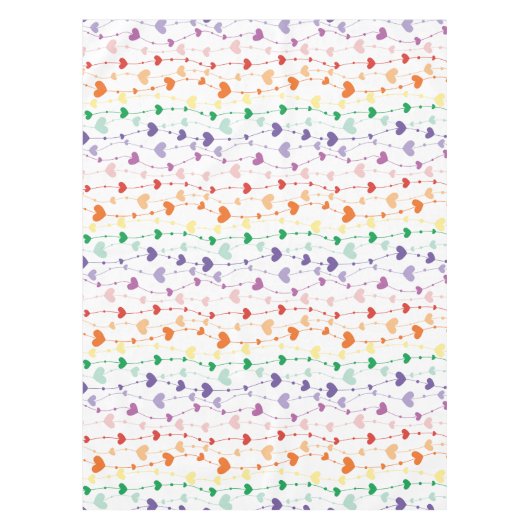 Rainbow Hearts Pattern Tafelkleed (Voorkant)