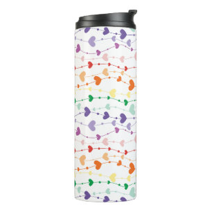  Rainbow Hearts Pattern Thermosbeker