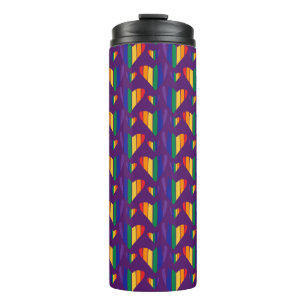 Rainbow Hearts Pattern Thermosbeker
