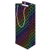 Rainbow Hearts Pattern Wine Gift Bag Wijn Cadeautas (Achterkant Gekanteld)
