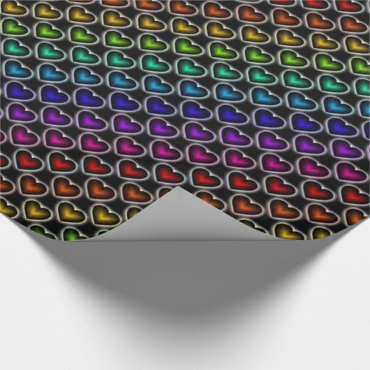Rainbow Hearts Pattern Wrapping Paper Cadeaupapier (Hoek)