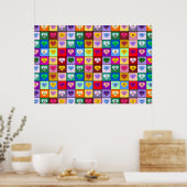 Rainbow Hearts-pleinen Poster (Keuken)