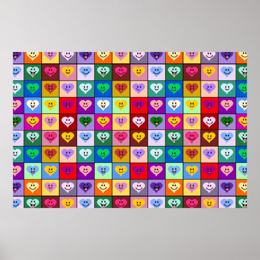 Rainbow Hearts-pleinen Poster (Voorkant)