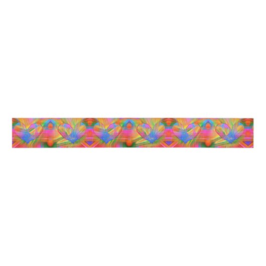 Rainbow Hearts Ribbon Grosgrain Lint (Voorkant)