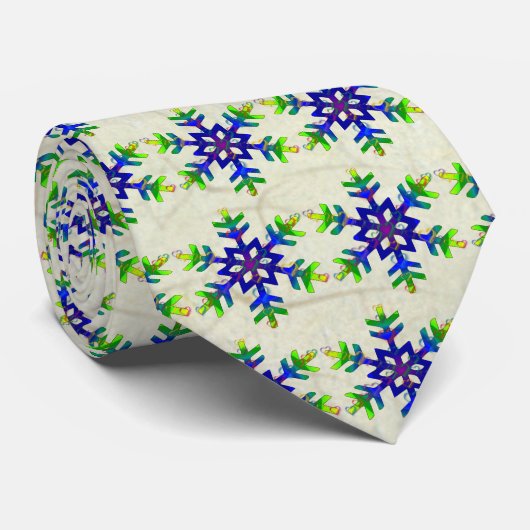 Rainbow Hearts Snowflake Stropdas (Opgerold)