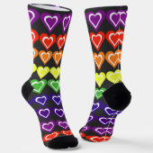 Rainbow hearts sokken (Gebogen)