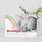 Rainbow Hearts Sprinkles Baby Faire-part de naissa (Debout devant)