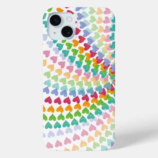 Rainbow Hearts Sprinkles Whimsical Kleurrijke Lief Case-Mate iPhone Case (Achterkant)