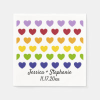 Rainbow Hearts Stripes gepersonaliseerde bruiloft
