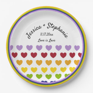 Rainbow Hearts Stripes patteralized Personalized Papieren Bordje