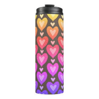 Rainbow Hearts Thermal Tumbler Thermosbeker