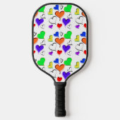 Rainbow Hearts Two Sided Monogram Pickleball Paddle (Voorkant)