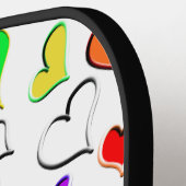 Rainbow Hearts Two Sided Monogram Pickleball Paddle (Links Detail)