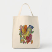 Rainbow Hearts Word Art Inspirerend Canvas tas (Voorkant)