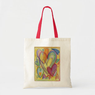 Rainbow Hearts Word Art Inspirerend Canvas tassen