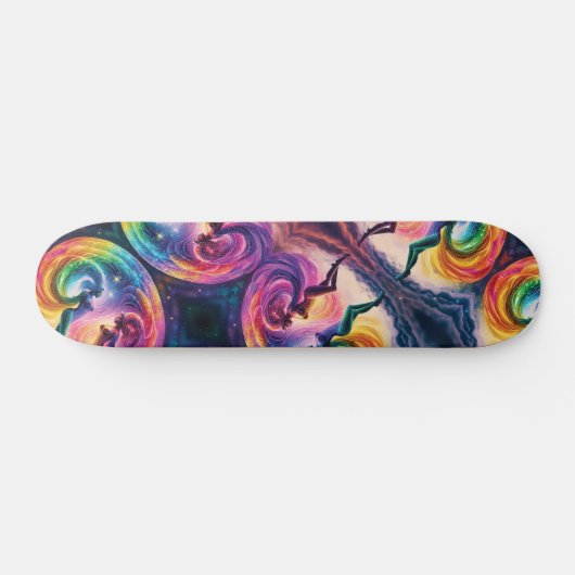 Rainbow Heaven Cosmic Galaxy Vrouwelijke Energie S Skateboard (Horizontaal)