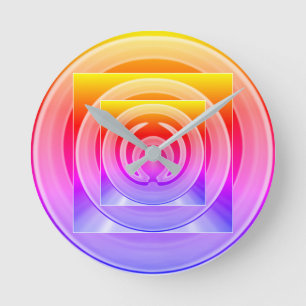 Rainbow hedendaagse Abstracte kunst Ronde Klok