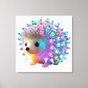 Rainbow Hedgehog Delight Canvas Afdruk